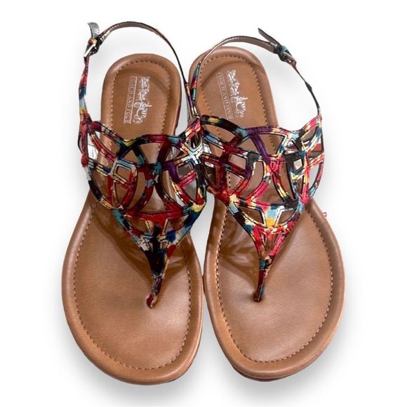 Coach and Four Shoes - Coach & Four CF Patrice Women's Strappy Gladiator Tie Dye Tribal Sandals, SZ 8.5